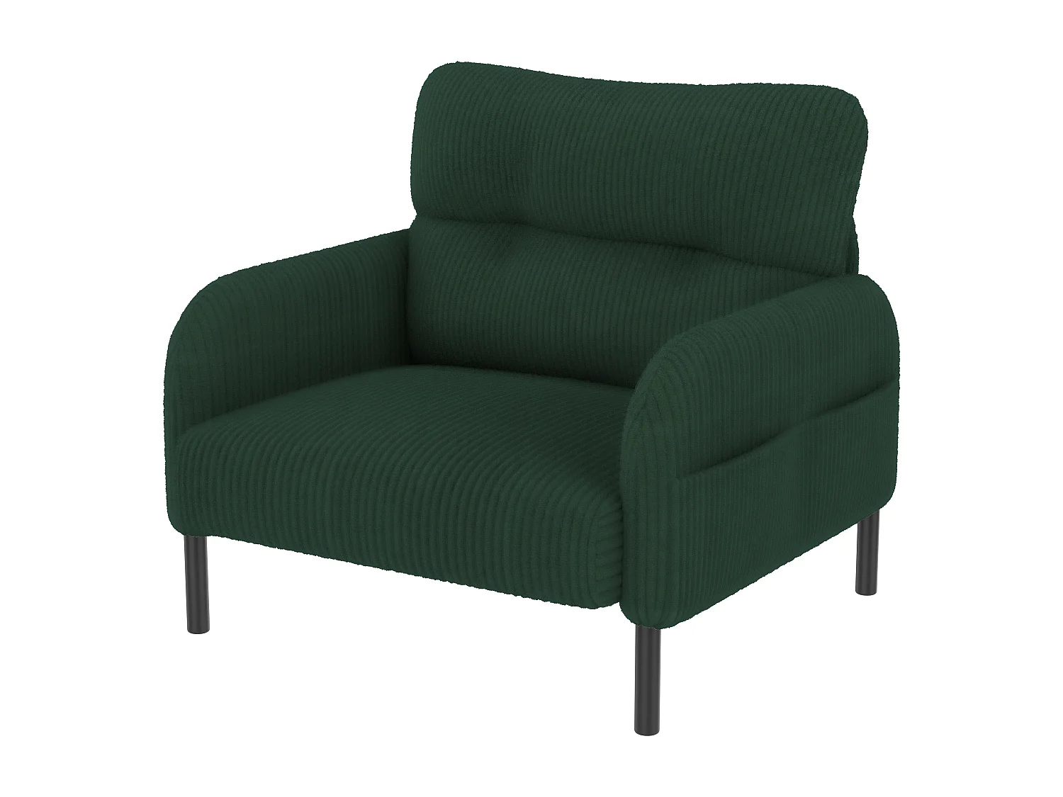 Ensemble 3 pièces velours vert – canapé 2 places et 3 places + pouf – coussins inclus – poches latérales – idéal pour salon, bureau et chambre