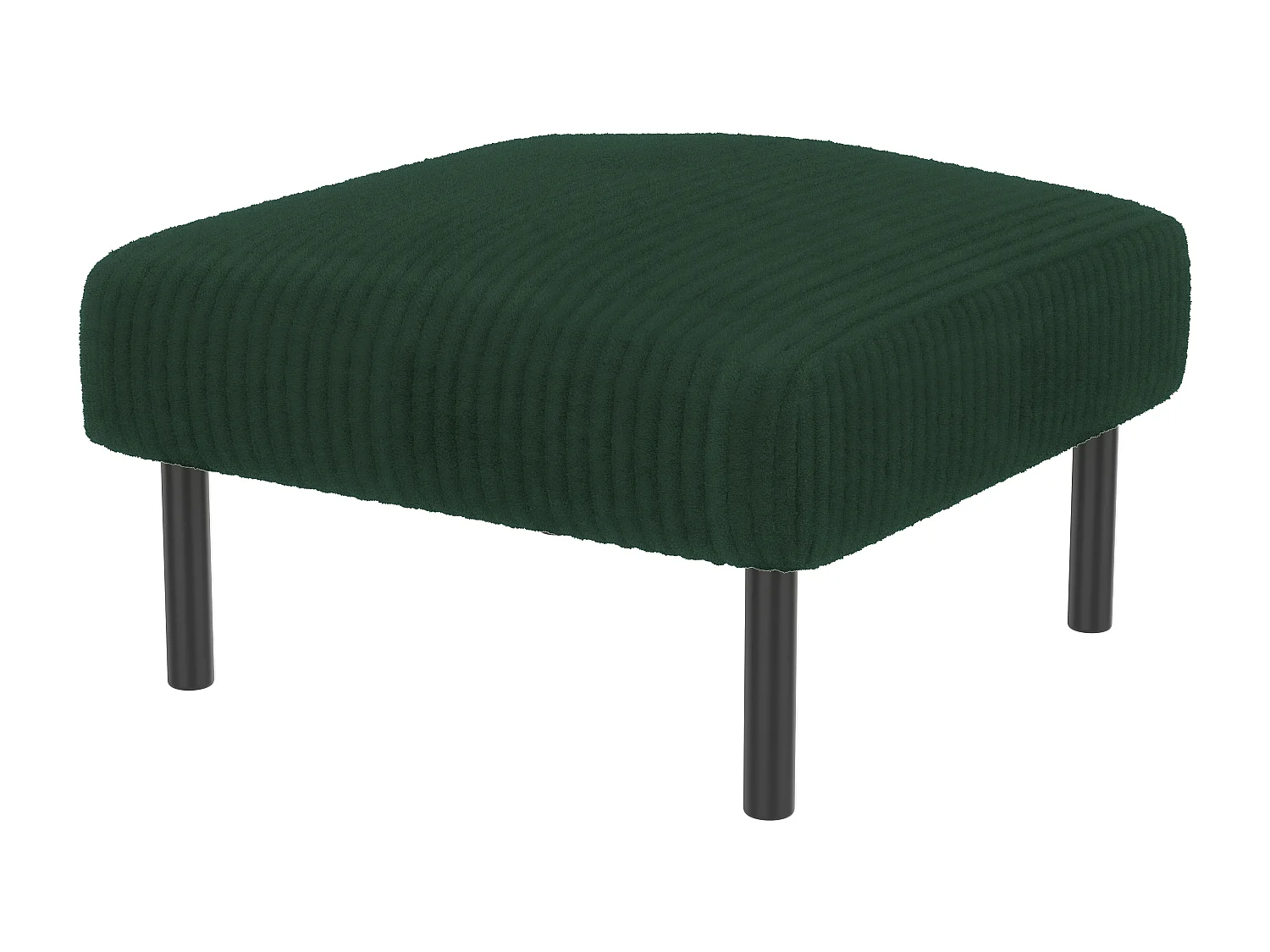 Ensemble 3 pièces velours vert – canapé 2 places et 3 places + pouf – coussins inclus – poches latérales – idéal pour salon, bureau et chambre