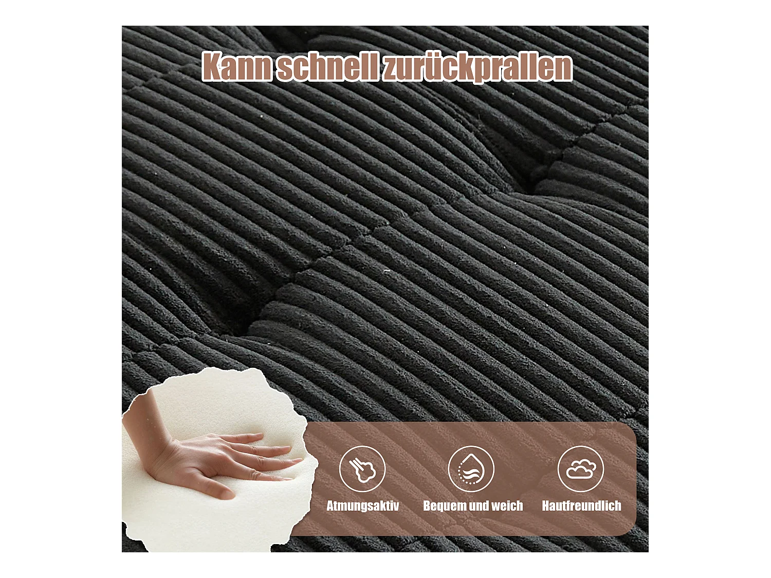 Canapé d'Angle Modulable 6 Places en Velours Noir - Modulable à Volonté - Design contemporain