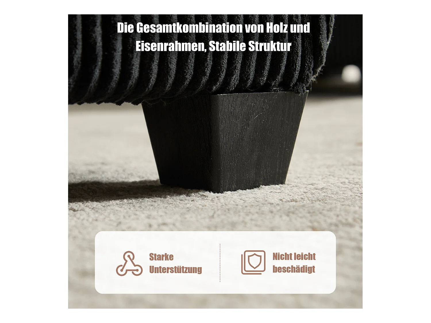 Canapé d'Angle Modulable 6 Places en Velours Noir - Modulable à Volonté - Design contemporain