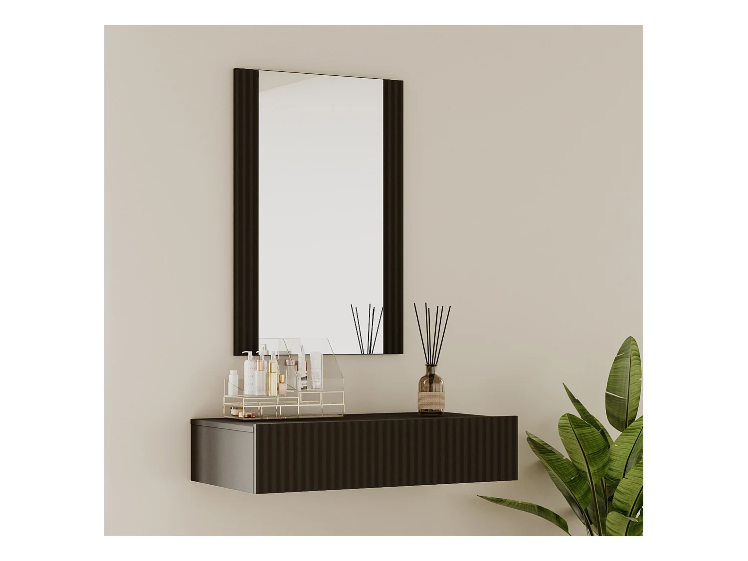 Tocador para Dormitorio en Negro 80x42x97cm Velia