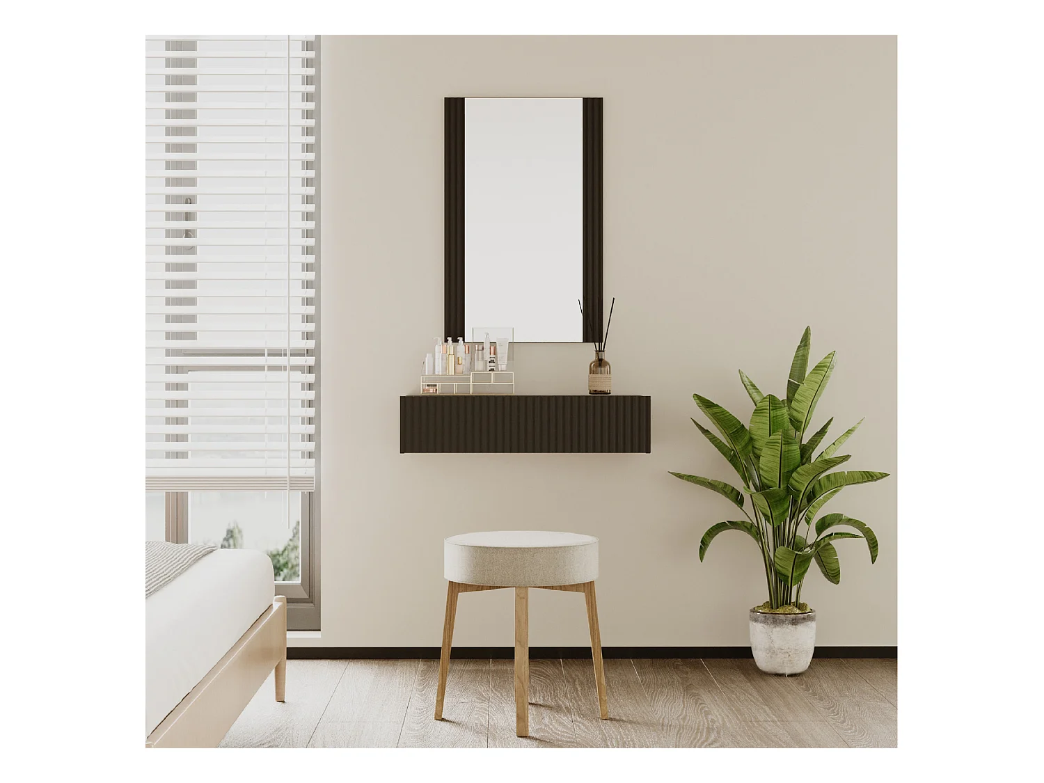 Tocador para Dormitorio en Negro 80x42x97cm Velia