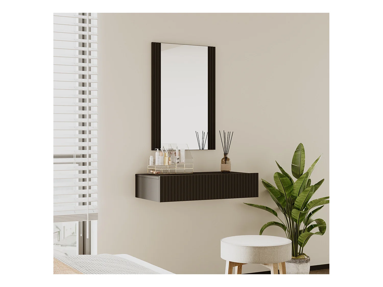 Tocador para Dormitorio en Negro 80x42x97cm Velia