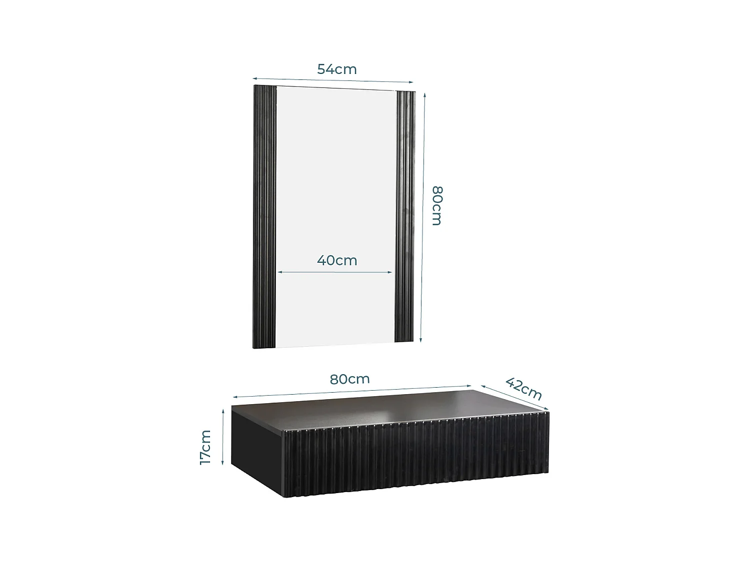 Tocador para Dormitorio en Negro 80x42x97cm Velia