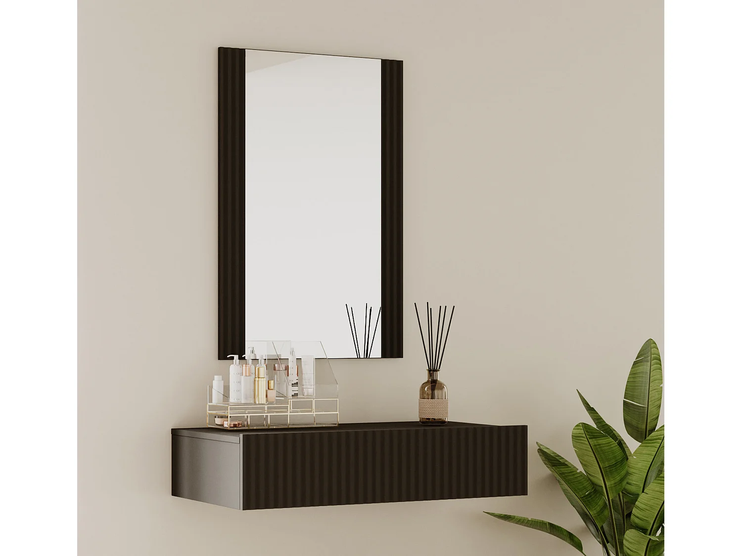 Tocador para Dormitorio en Negro 80x42x97cm Velia