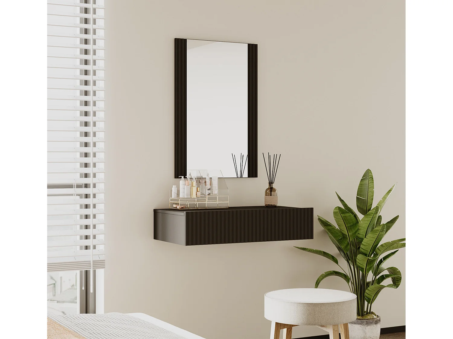 Tocador para Dormitorio en Negro 80x42x97cm Velia