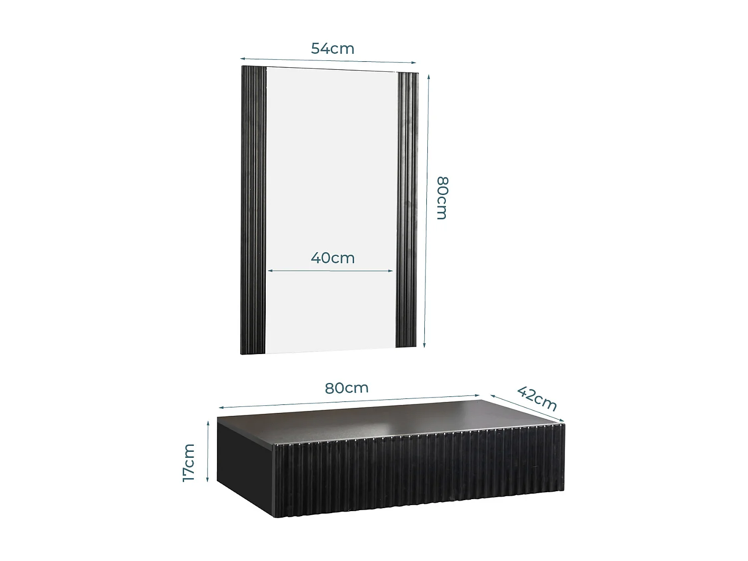 Tocador para Dormitorio en Negro 80x42x97cm Velia