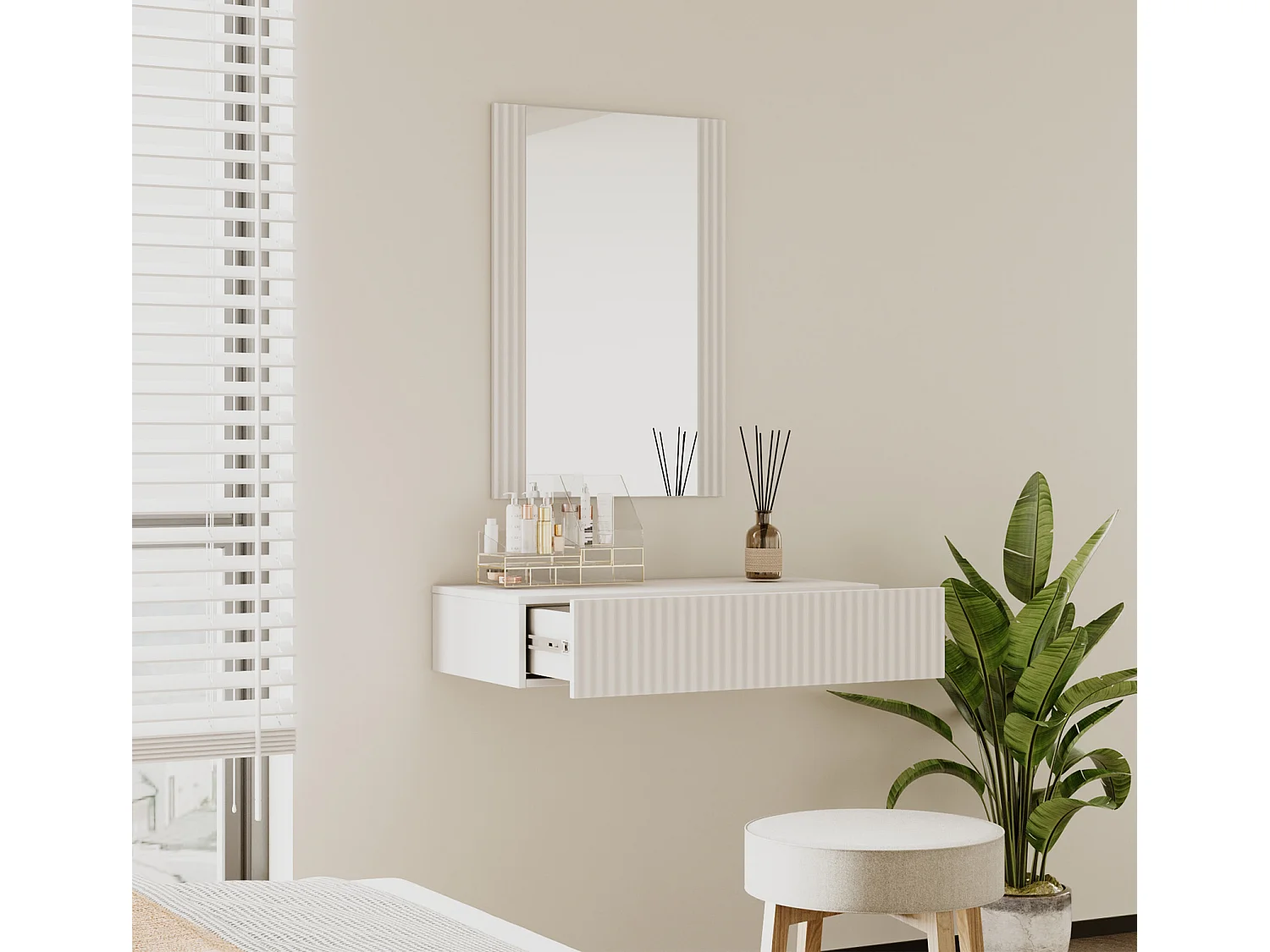 Tocador para Dormitorio en Blanco 80x42x97cm Velia