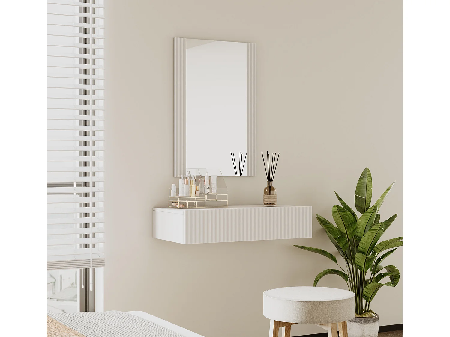 Tocador para Dormitorio en Blanco 80x42x97cm Velia