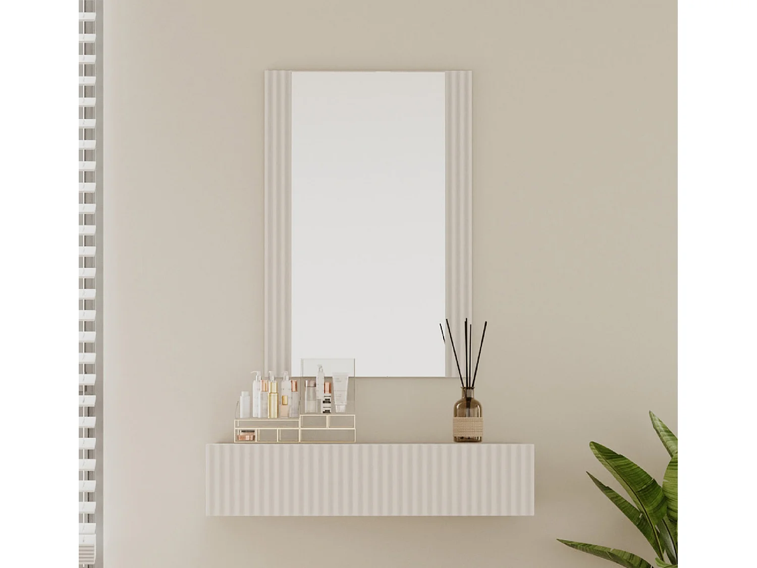 Coiffeuse pour Chambre à coucher en Blanc 80x42x97cm Velia