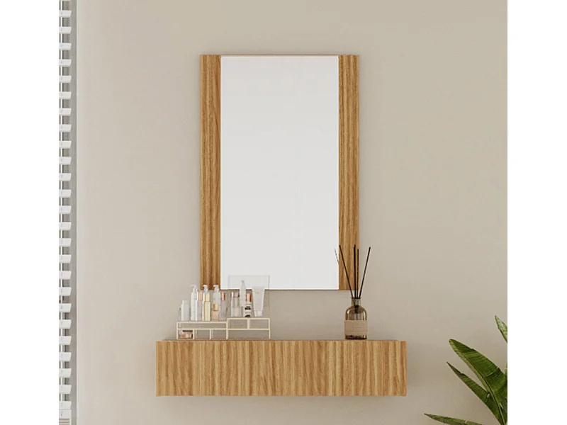 Coiffeuse pour Chambre à coucher en Coleur Chêne Alba 80x42x97cm Velia