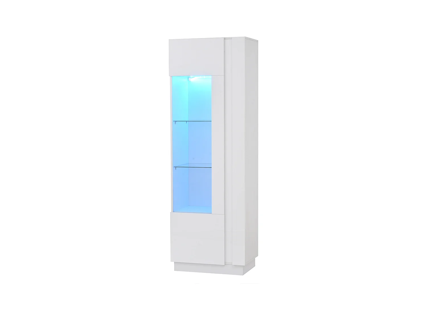 Vitrine haute brillance 60x40x180 cm - avec éclairage LED - 1 porte - Blanc