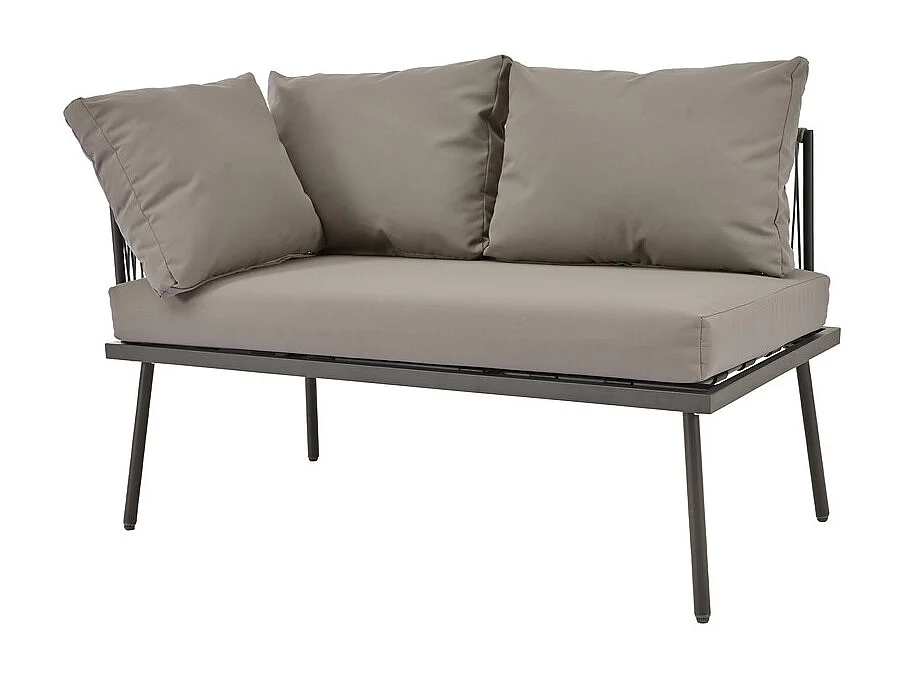 Conjunto de jardim em ferro para 8 pessoas - com 2 mesas de centro e 4 sofás de 2 lugares - capas laváveis - Cinza