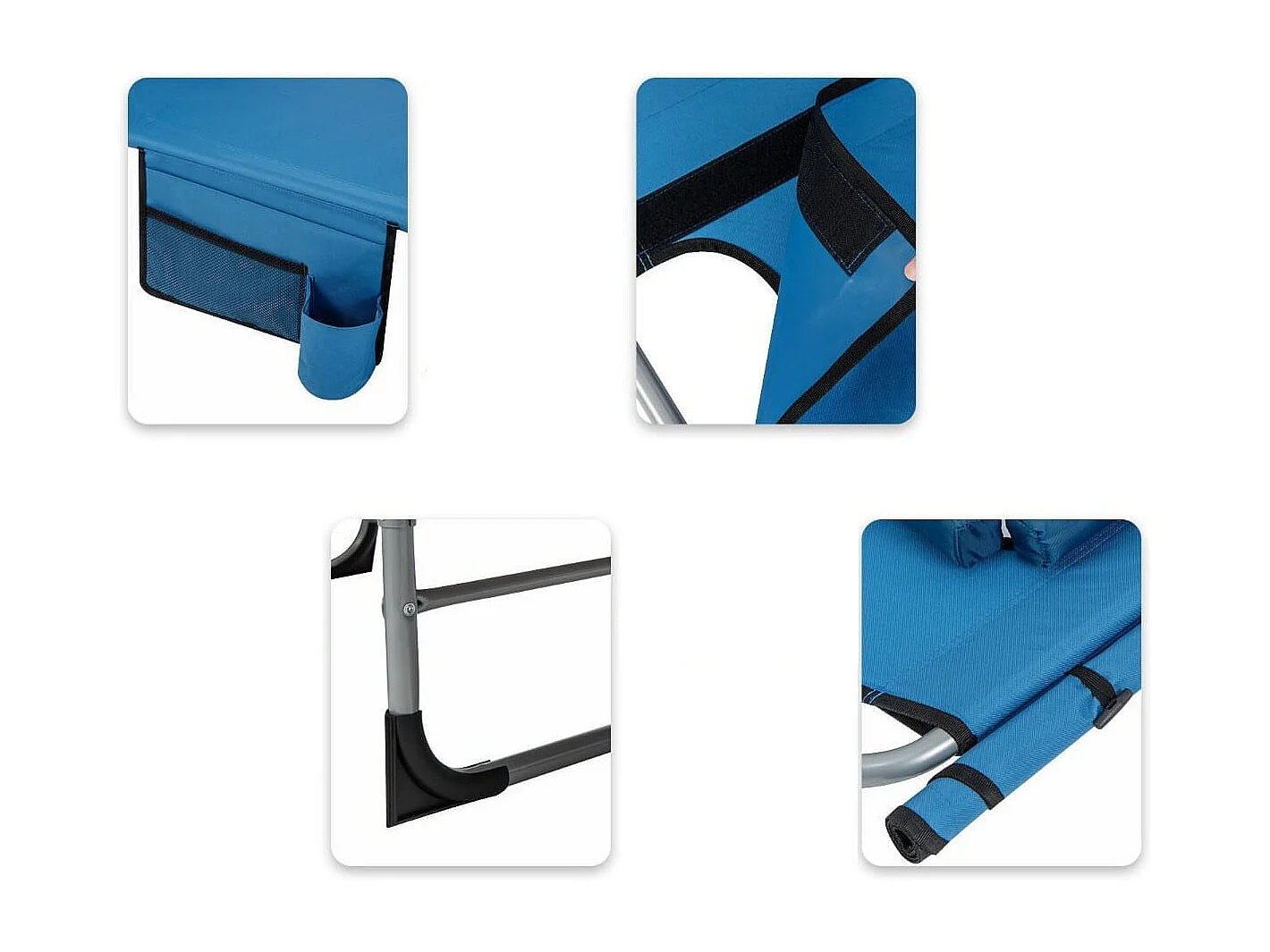 Sonnenliege mit Gesichtsöffnung Faltbare Gartenliege mit Verstellbarer Rückenlehne und Fußstütze Blau