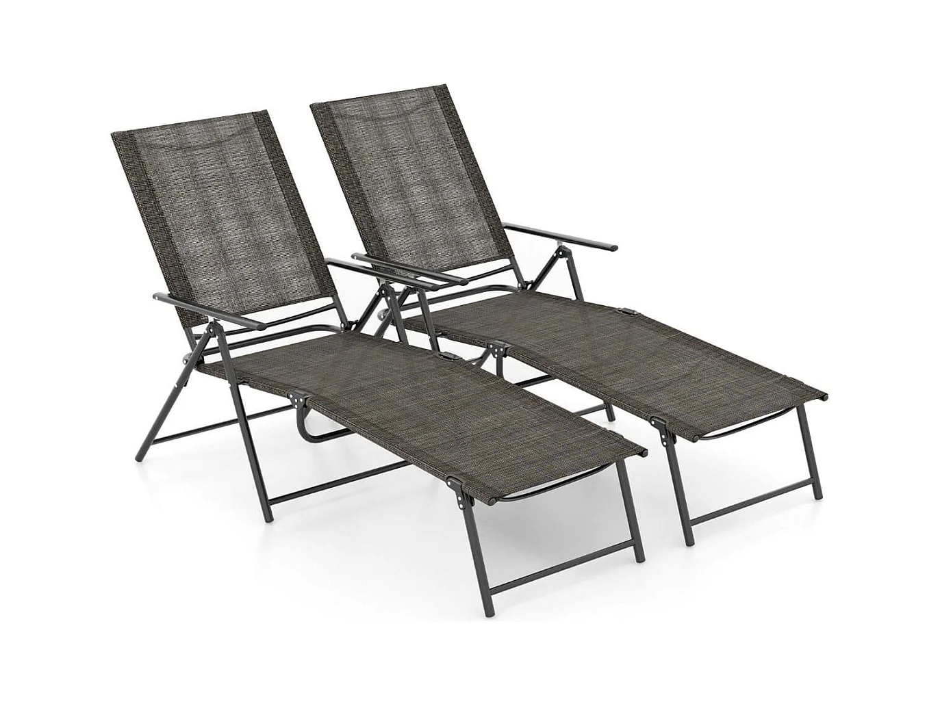 2er Set Sonnenliege klappbar Gartenliege mit verstellbarer Rückenlehne Braun