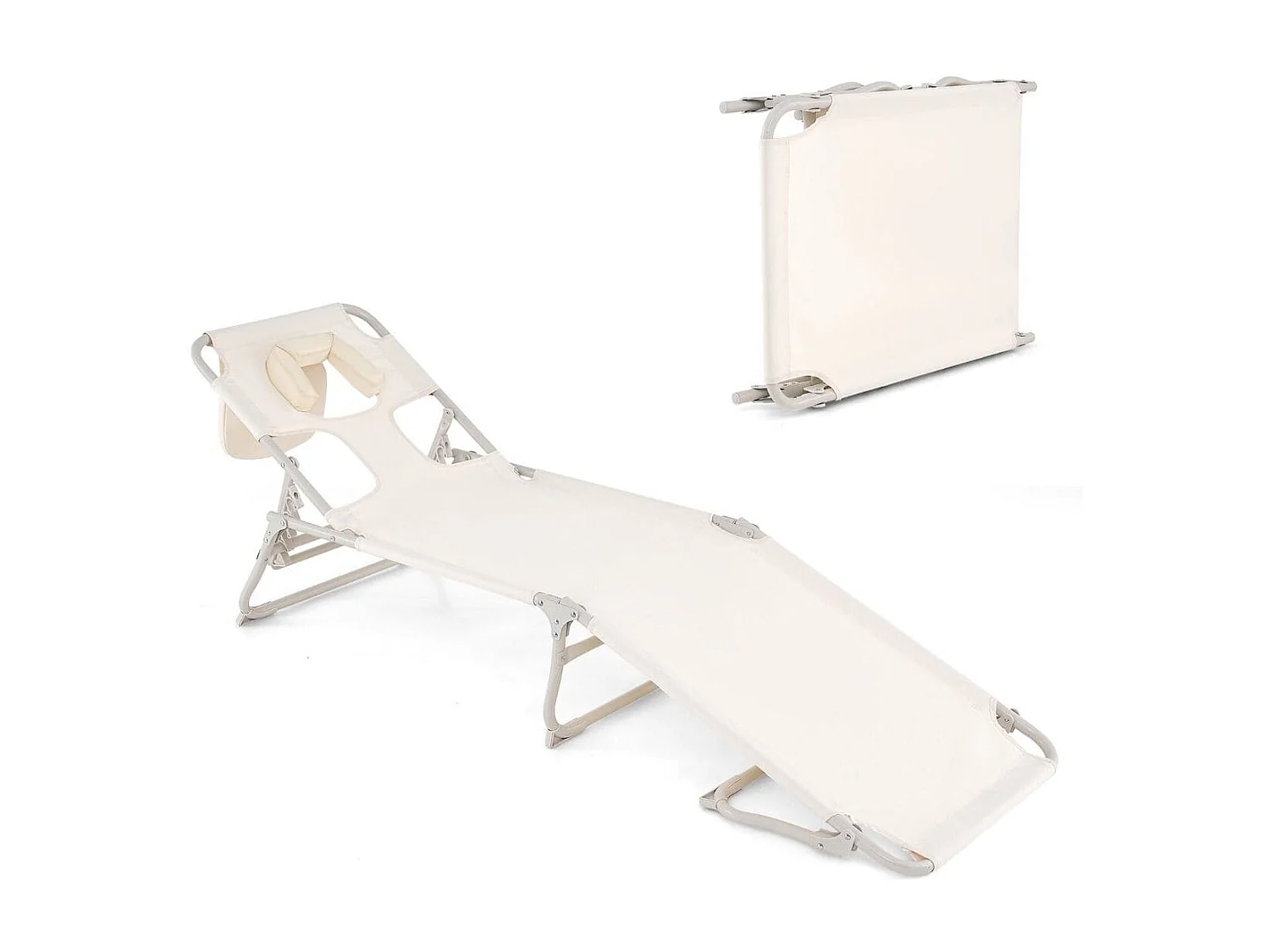 Sonnenliege mit Öffnungen für Gesicht und Arme klappbare Gartenliege Liegestuhl bis 200 kg belastbar