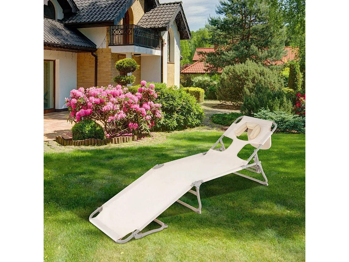 Sonnenliege mit Öffnungen für Gesicht und Arme klappbare Gartenliege Liegestuhl bis 200 kg belastbar