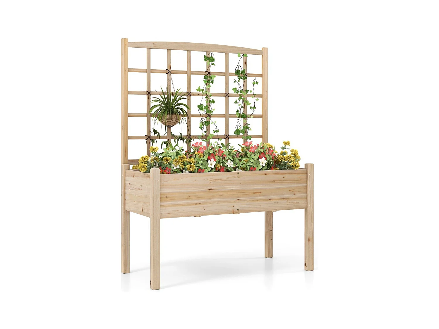 Pflanzkasten mit Rankgitter Blumenkasten Gartenspalier Hochbeet mit Spalier Rankhilfe