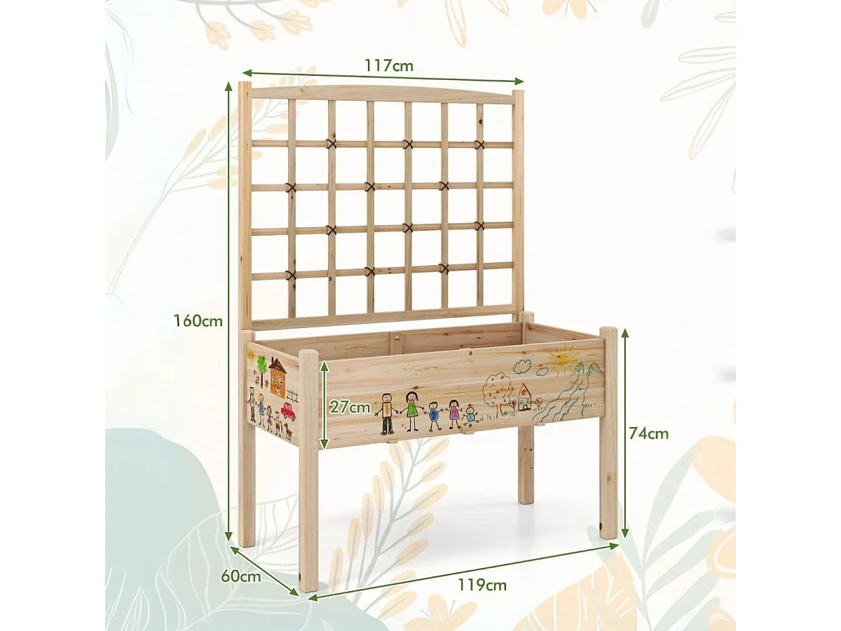 Pflanzkasten mit Rankgitter Blumenkasten Gartenspalier Hochbeet mit Spalier Rankhilfe