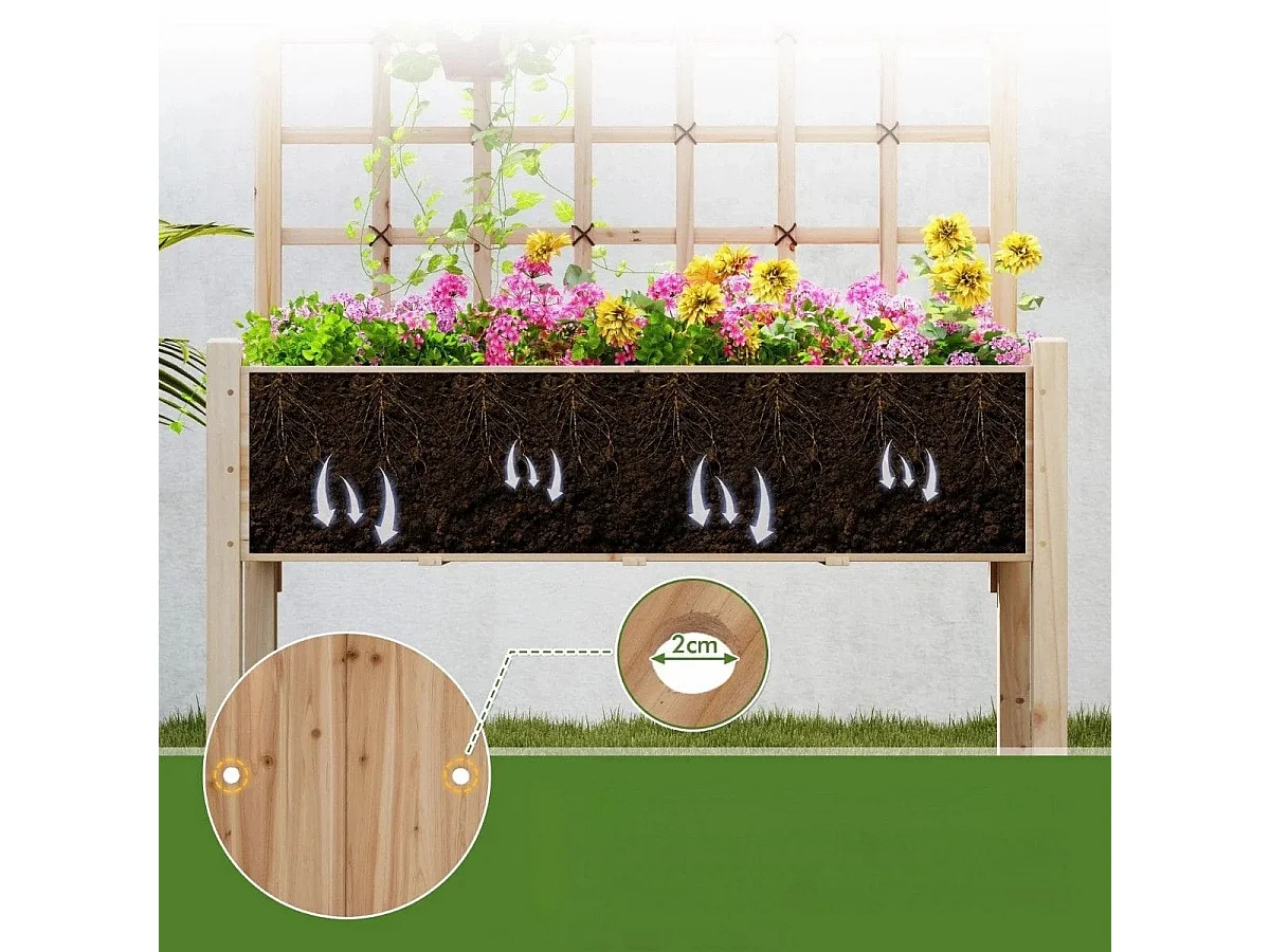 Pflanzkasten mit Rankgitter Blumenkasten Gartenspalier Hochbeet mit Spalier Rankhilfe