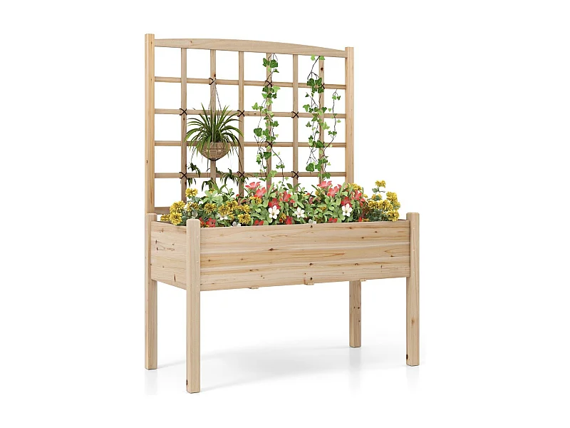 Pflanzkasten mit Rankgitter Blumenkasten Gartenspalier Hochbeet mit Spalier Rankhilfe