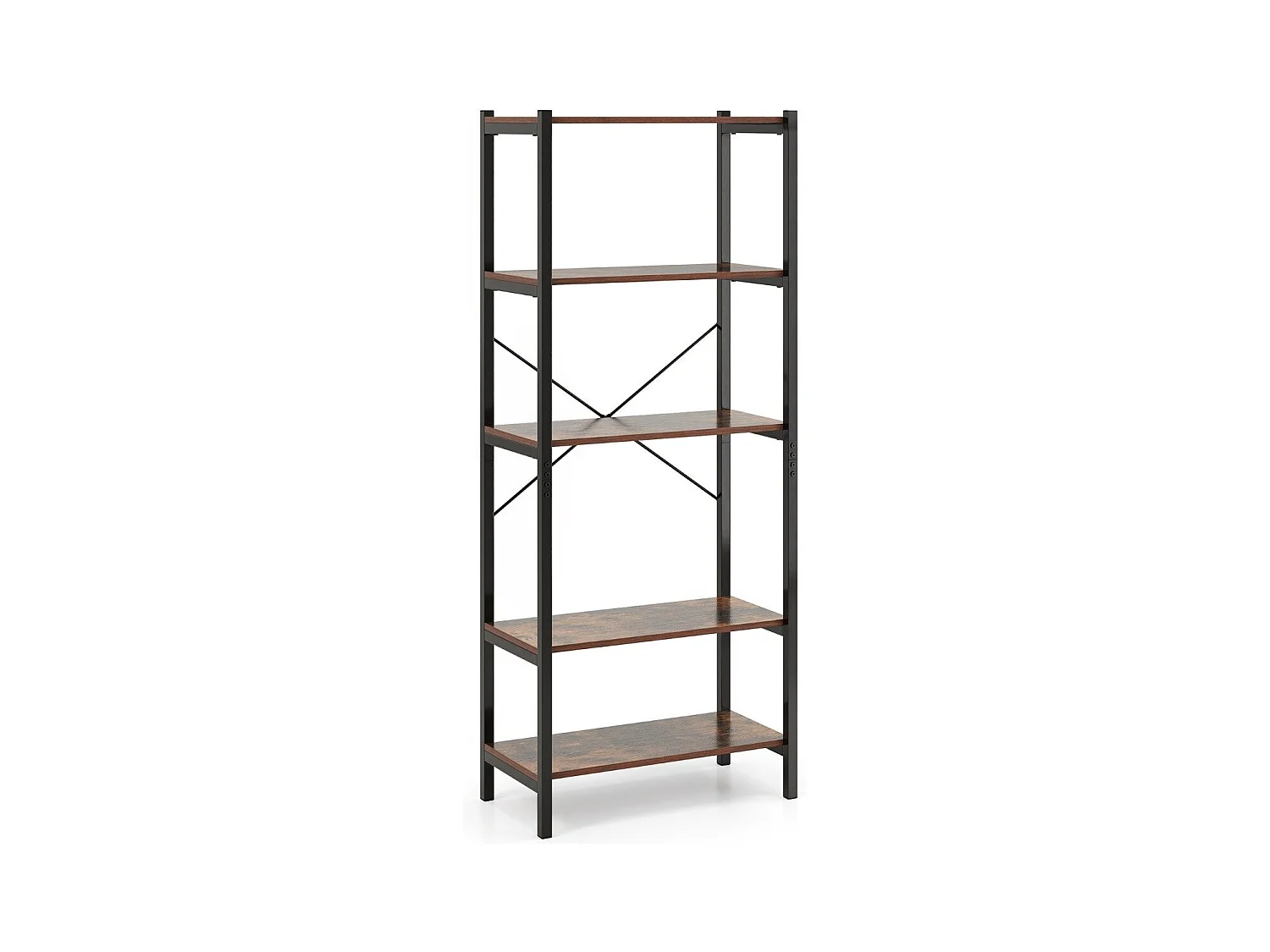 Scaffale multifunzionale per stoccaggio struttura in metallo, Mensola da cucina con 5 ripiani stile industriale