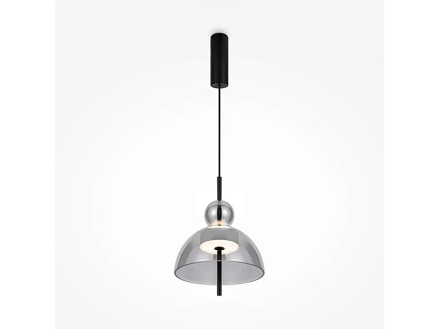 Suspension LED moderne - verre gris silhouette ronde NORA