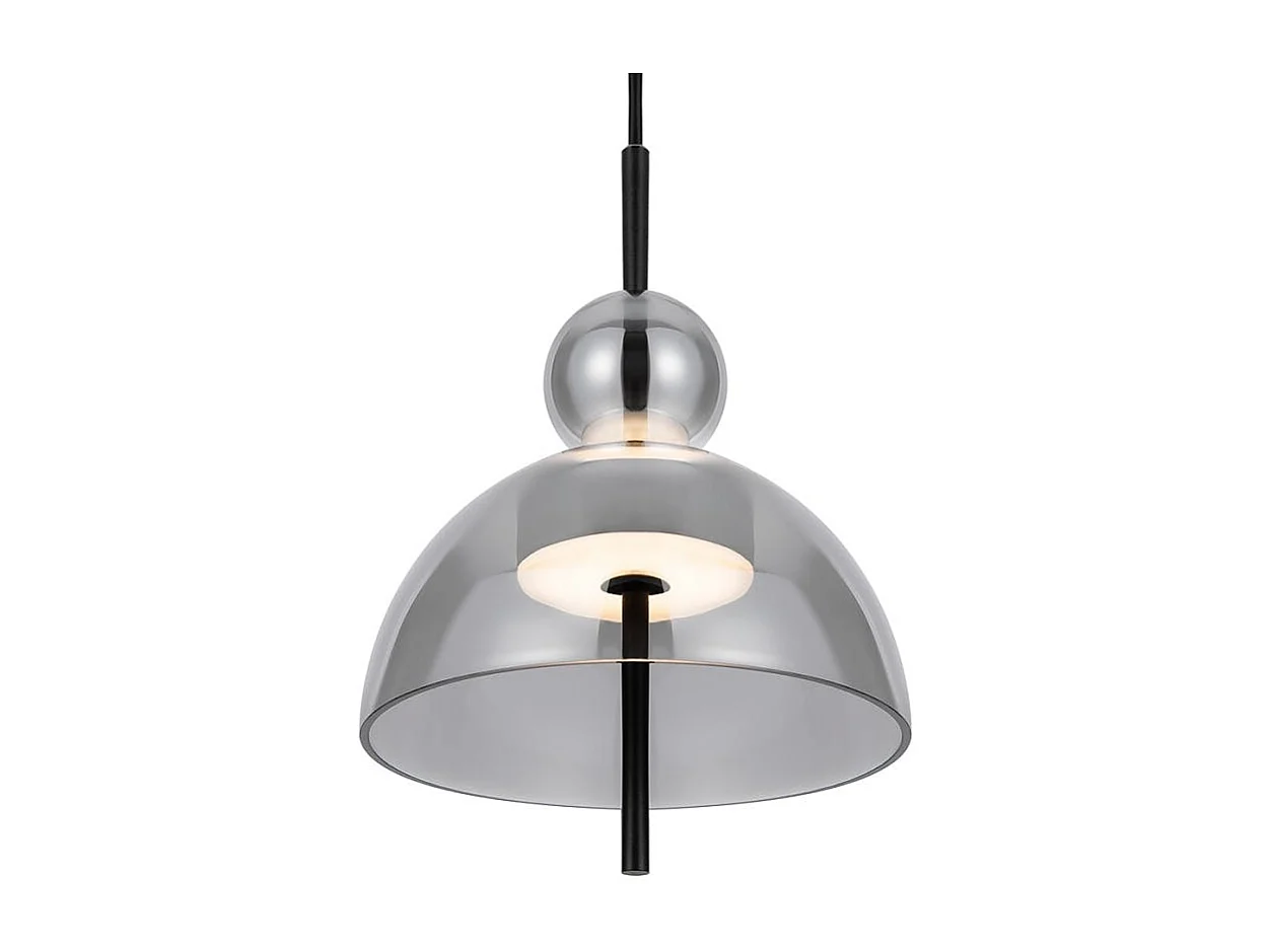 Suspension LED moderne - verre gris silhouette ronde NORA
