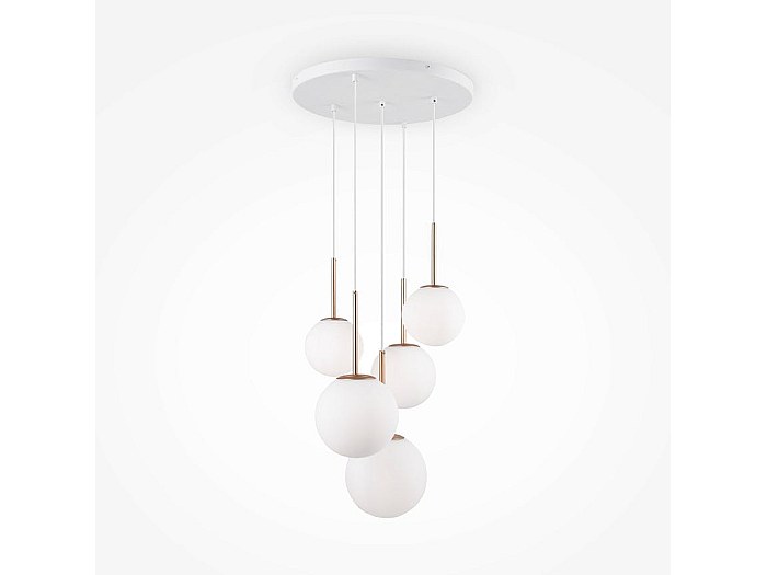 Suspension de table 4 globes métalliques ajourés RALF | Suspensions