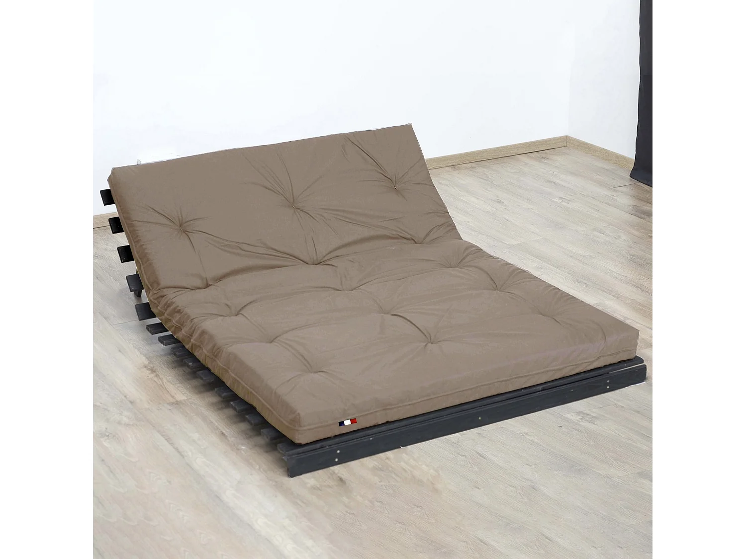 Matelas futon latex et fibres, fabrication française Couleur - Taupe, Dimensions - 160 x 200 cm