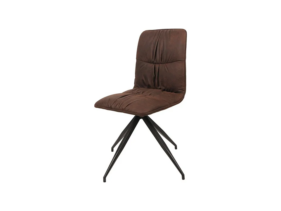 Set di 2 sedie imbottite in microfibra marroni "Eléganta" poltrone moderne effetto velluto cm 38x43 86,5h