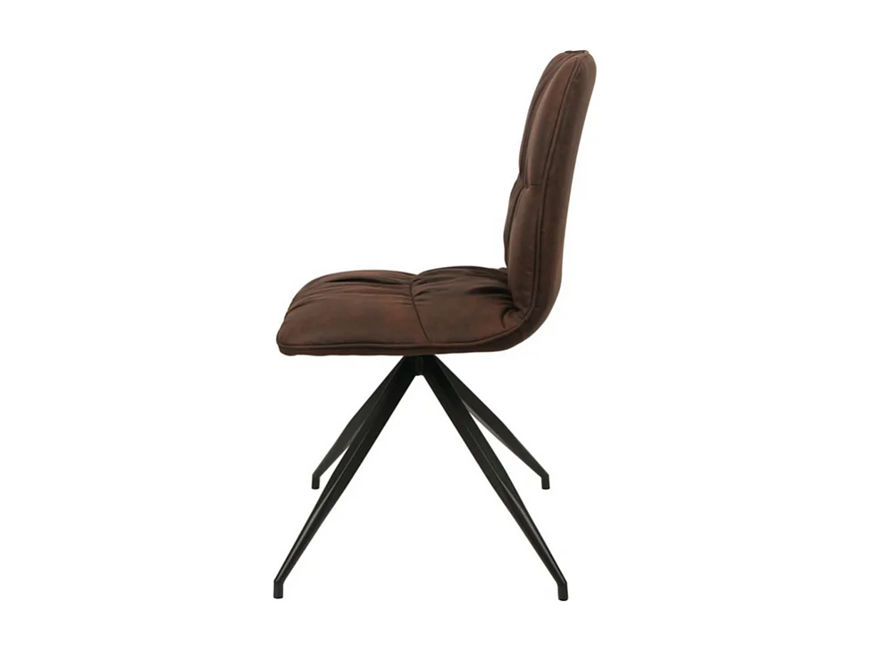 Set di 2 sedie imbottite in microfibra marroni "Eléganta" poltrone moderne effetto velluto cm 38x43 86,5h