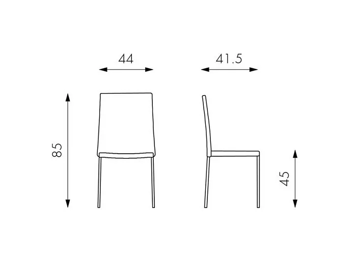 Set di 4 sedie da pranzo imbottite in similpelle marrone e beige "Camelia" impilabili con gambe in metallo verniciato