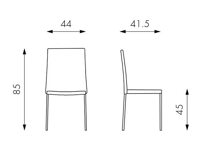 Set di 4 sedie da pranzo imbottite in similpelle viola e rosa "Camelia" impilabili con gambe in metallo verniciato
