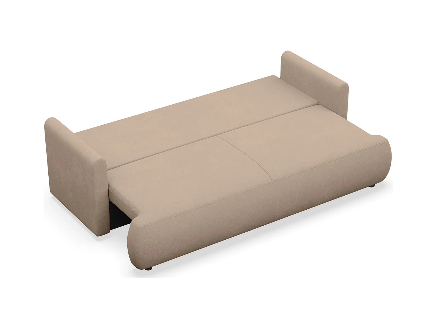 Canapé convertible 3 places – chenille Easy-Clean – beige – OVO MINI