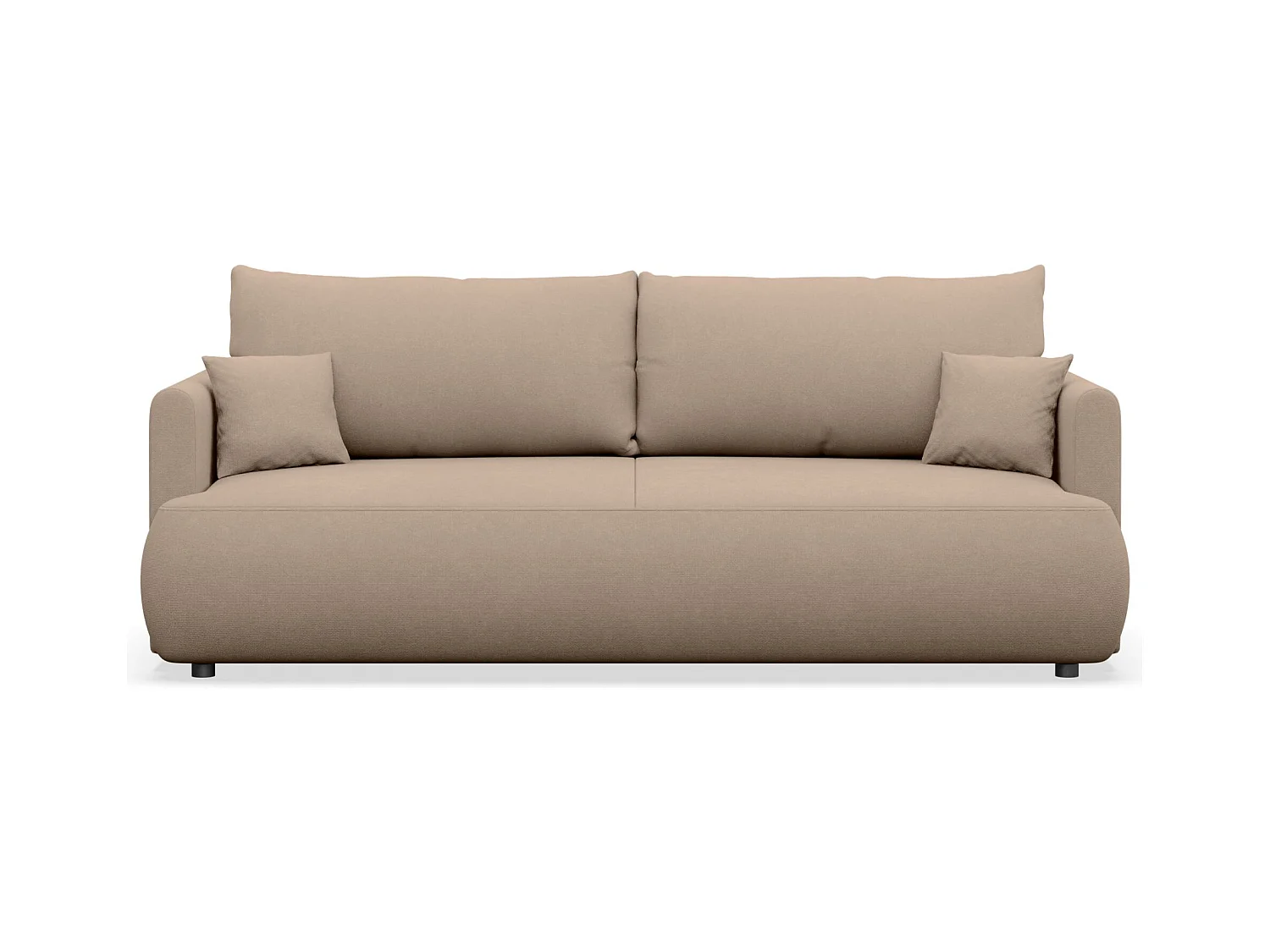 Canapé convertible 3 places – chenille Easy-Clean – beige – OVO MINI