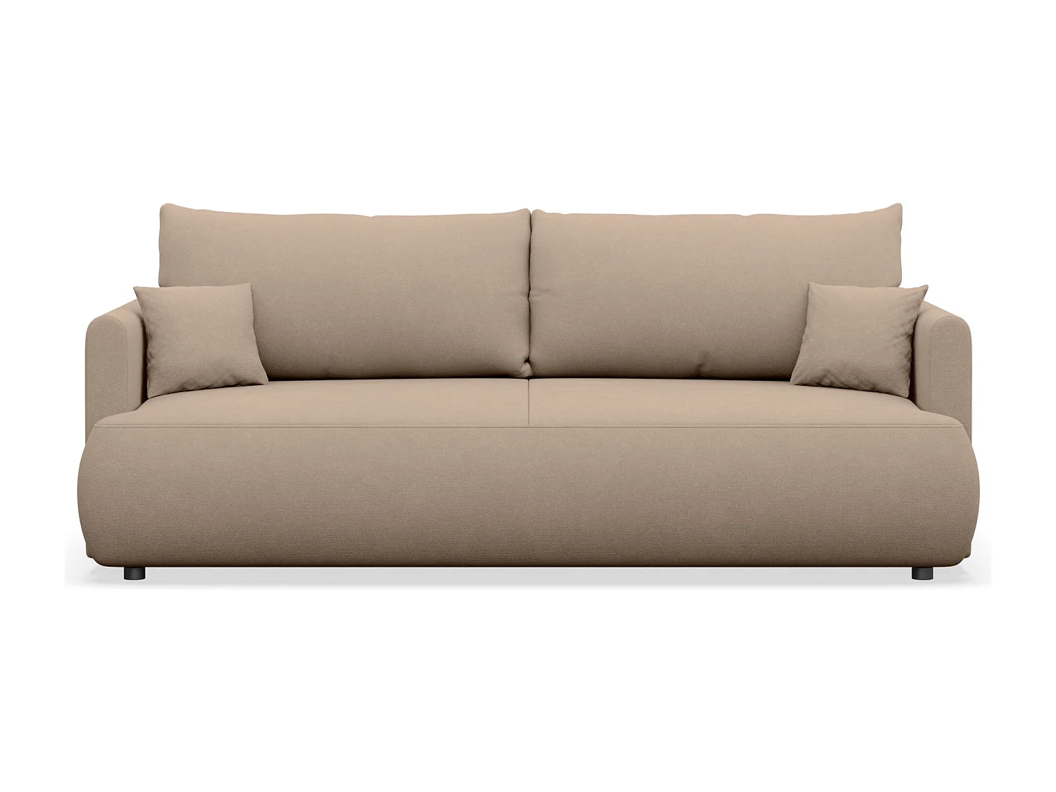 3-Sitzer Schlafsofa mit Bettkasten, Chenille Easy-Clean, beige - OVO MINI
