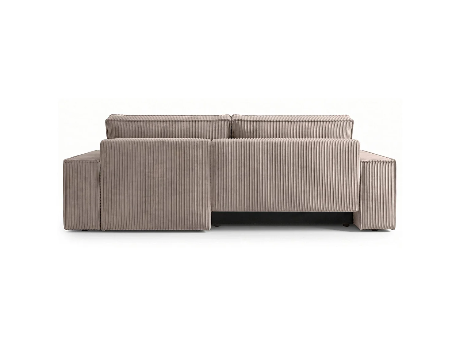 Canapé d'angle convertible 3 places en velours côtelé beige