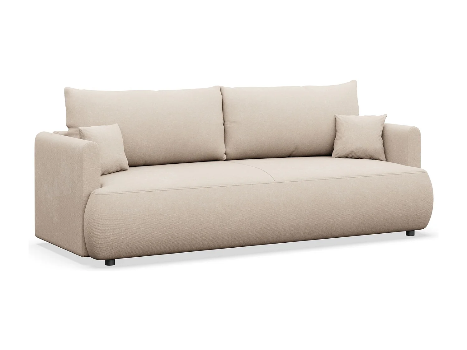 Canapé convertible 3 places – chenille Easy-Clean – crème – OVO MINI