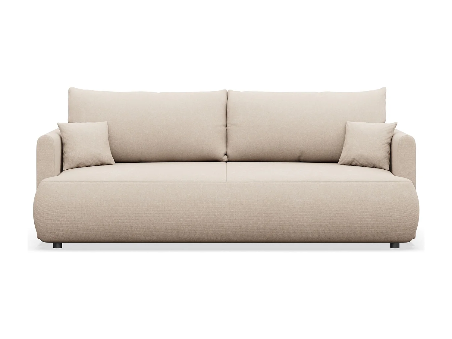 Canapé convertible 3 places – chenille Easy-Clean – crème – OVO MINI