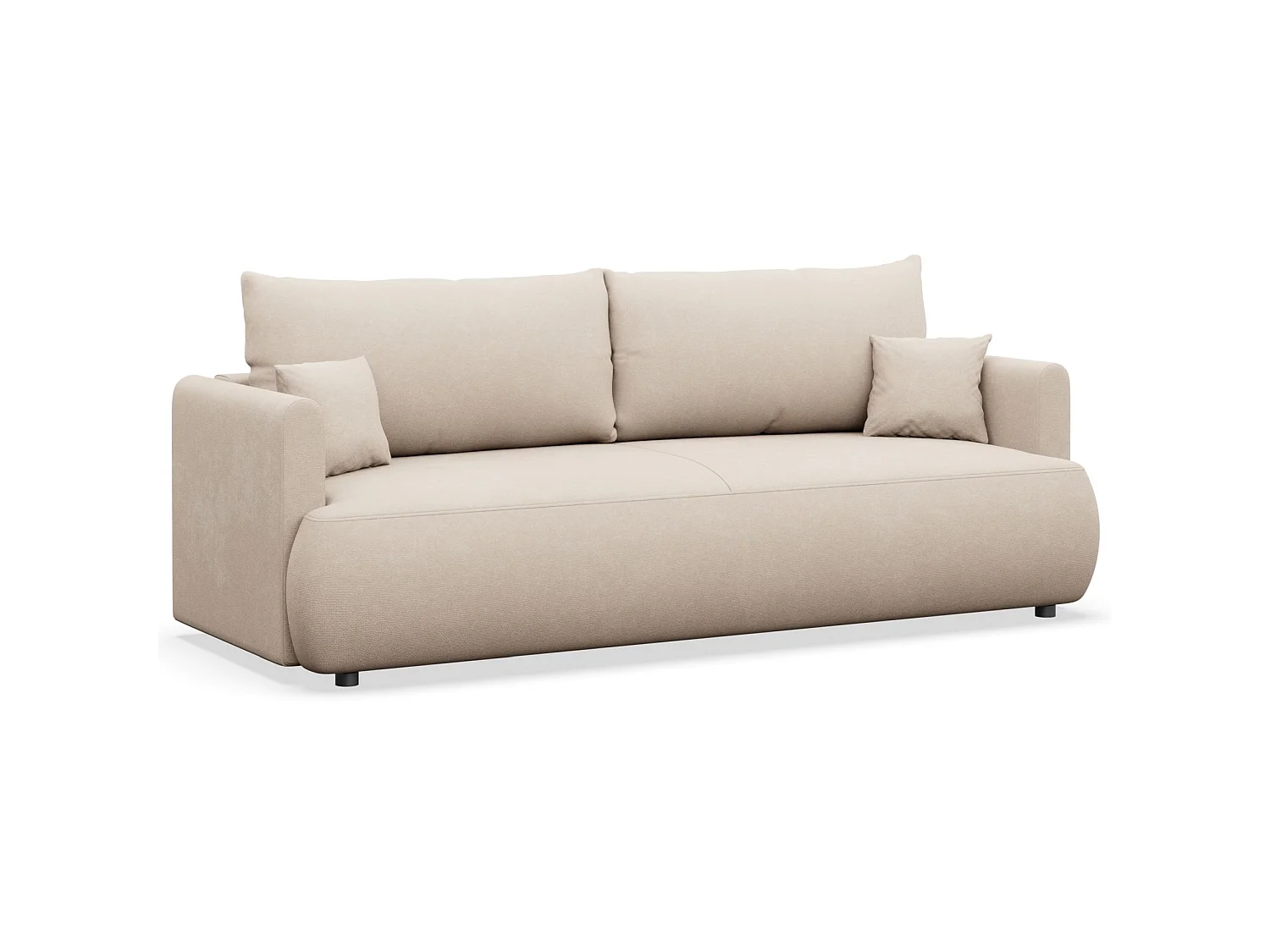 Canapé convertible 3 places – chenille Easy-Clean – crème – OVO MINI