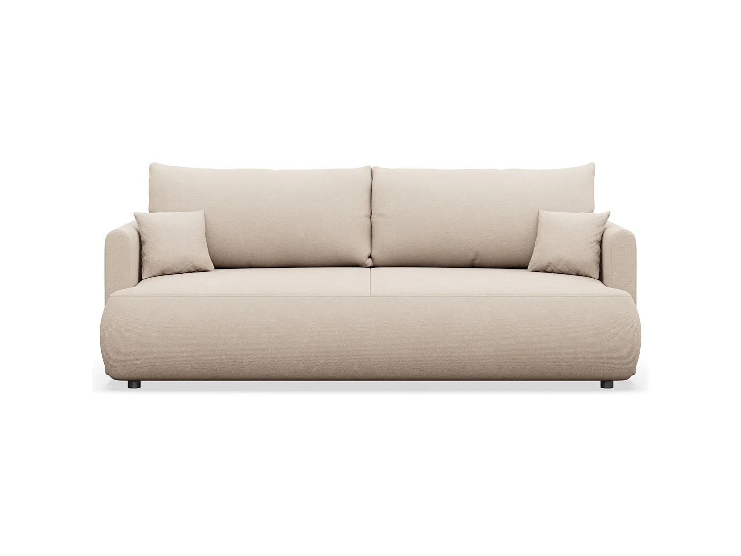 Canapé convertible 3 places – chenille Easy-Clean – crème – OVO MINI