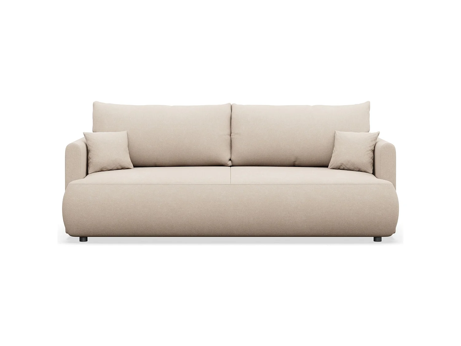 Canapé convertible 3 places – chenille Easy-Clean – crème – OVO MINI