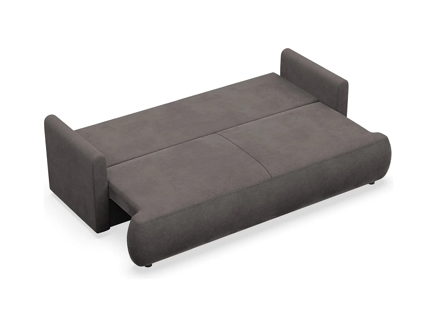 3-zits slaapbank – velours Easy-Clean – donkergrijs – OVO MINI