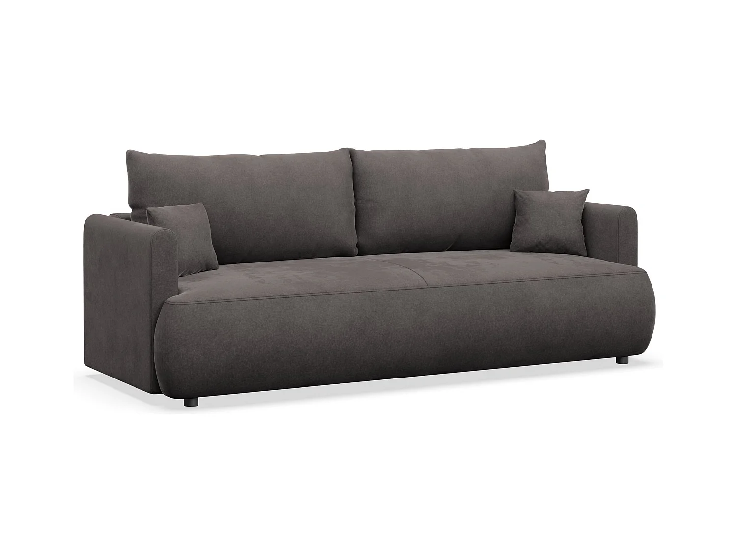 3-zits slaapbank – velours Easy-Clean – donkergrijs – OVO MINI