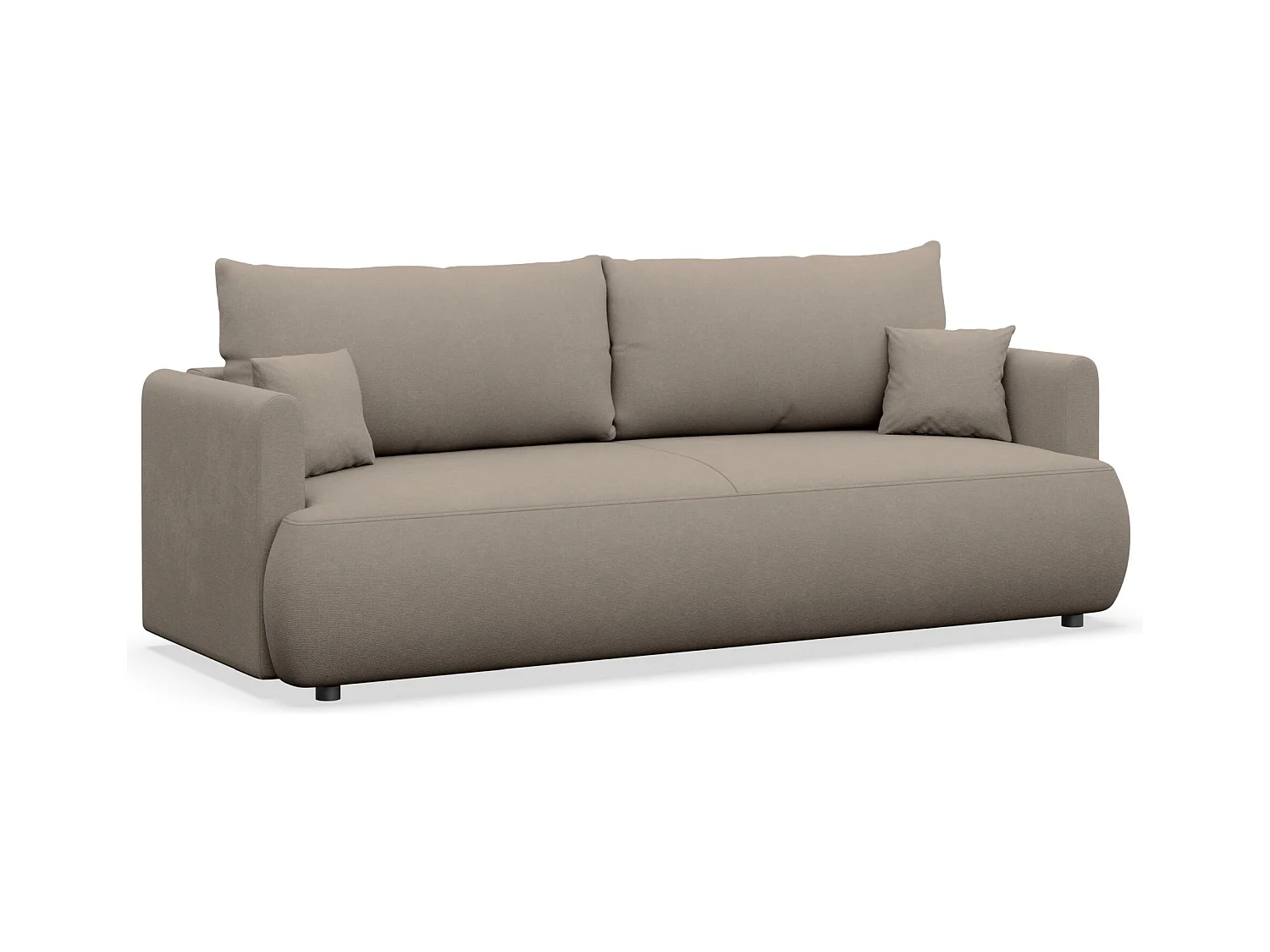 Canapé convertible 3 places – chenille Easy-Clean – gris-beige – OVO MINI