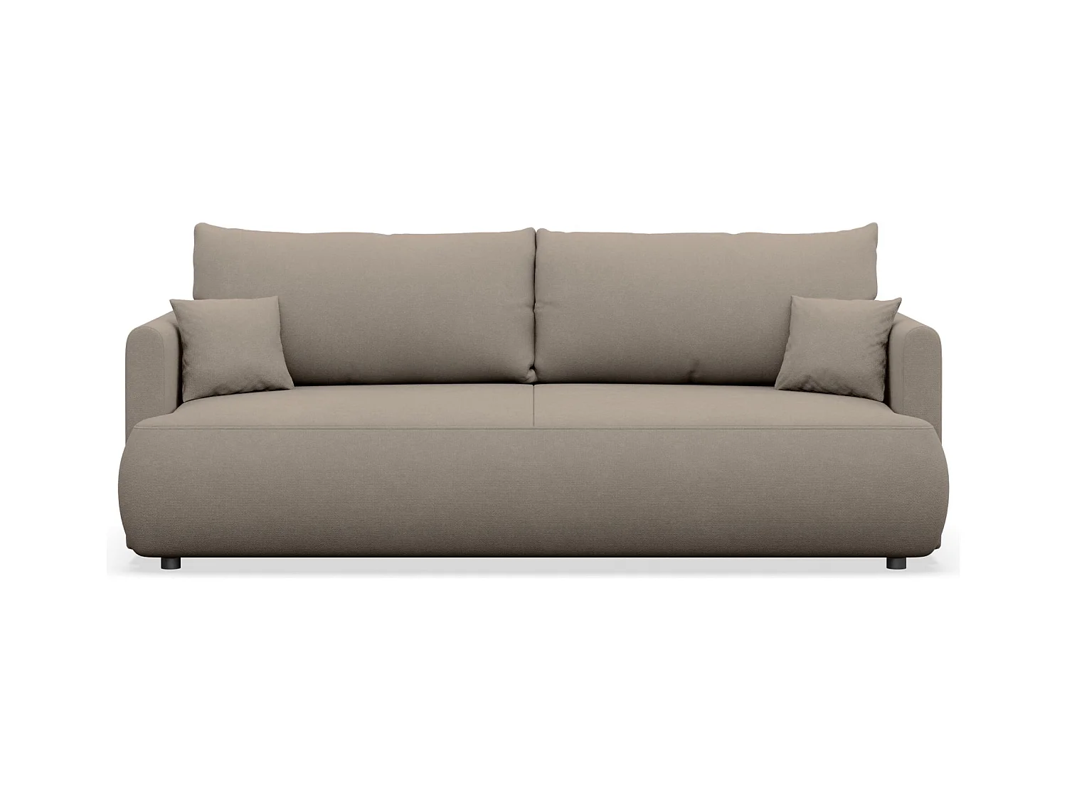 Canapé convertible 3 places – chenille Easy-Clean – gris-beige – OVO MINI