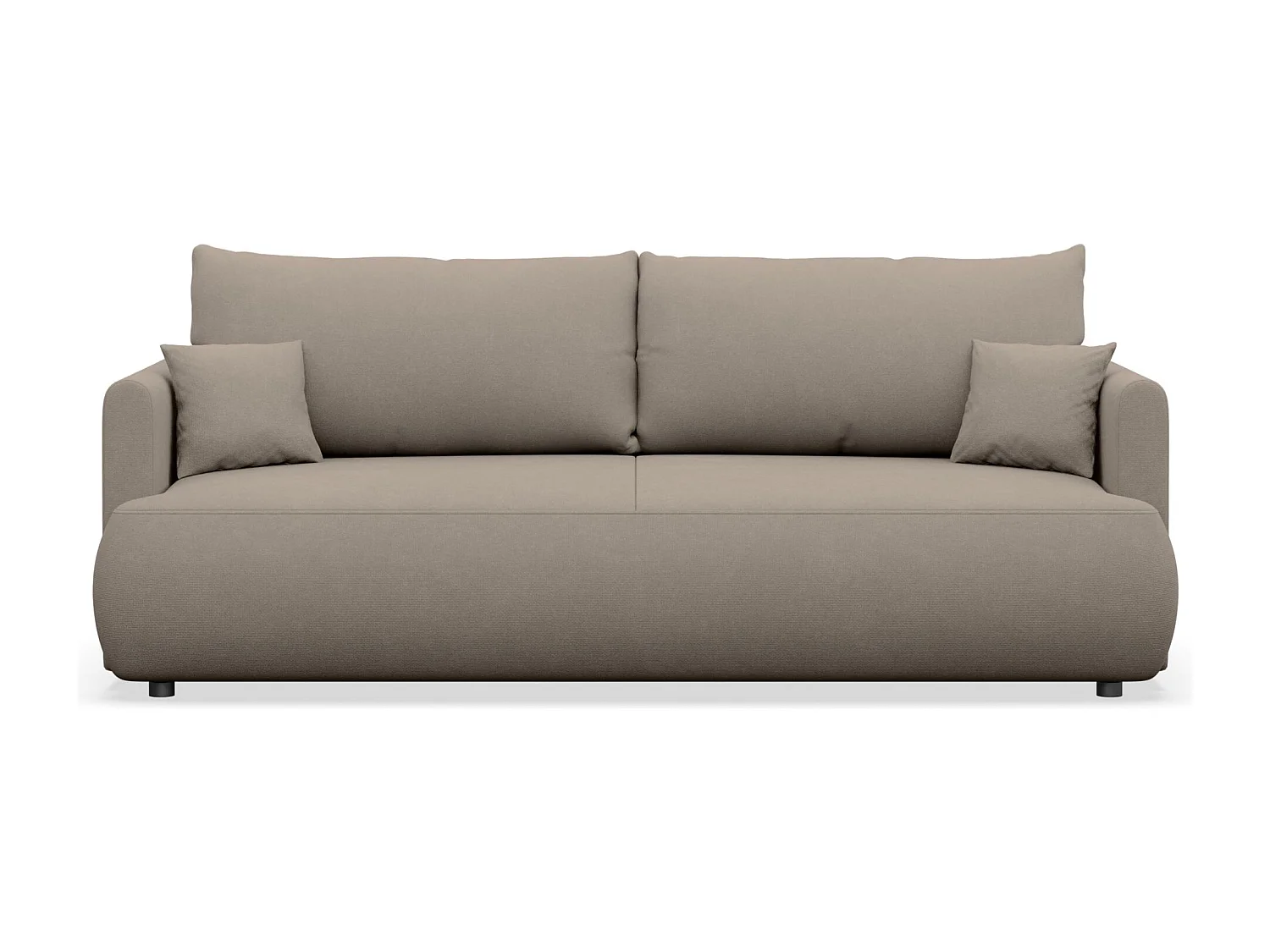 3-Sitzer Schlafsofa mit Bettkasten, Chenille Easy-Clean, graubeige - OVO MINI