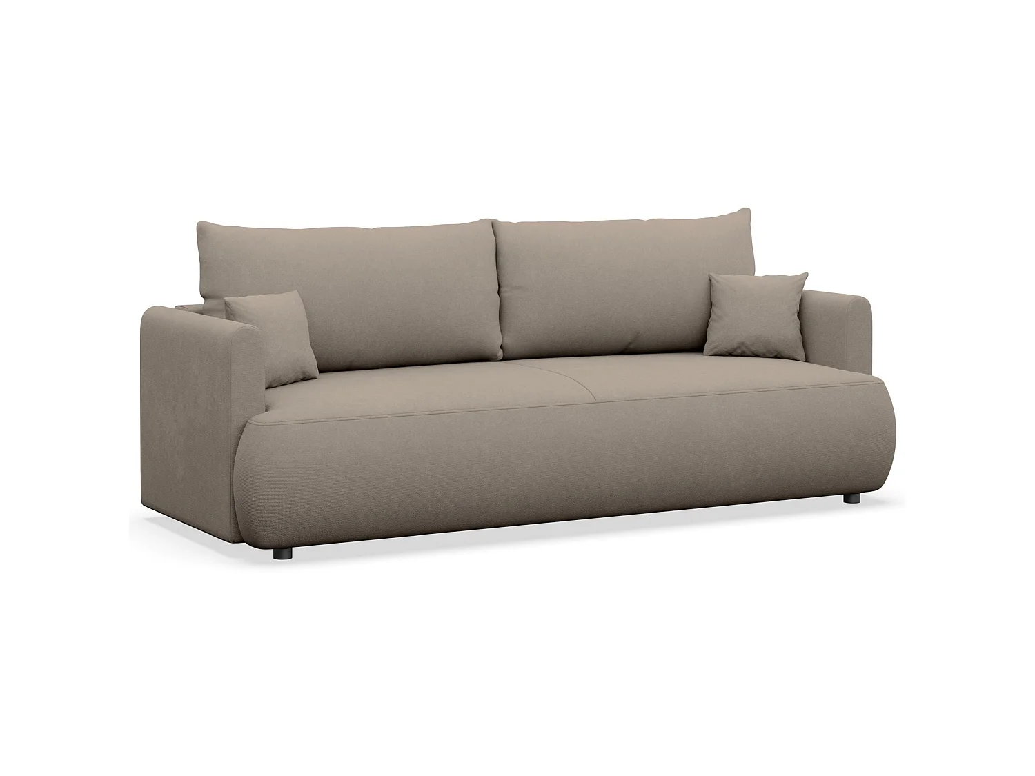 3-Sitzer Schlafsofa mit Bettkasten, Chenille Easy-Clean, graubeige - OVO MINI