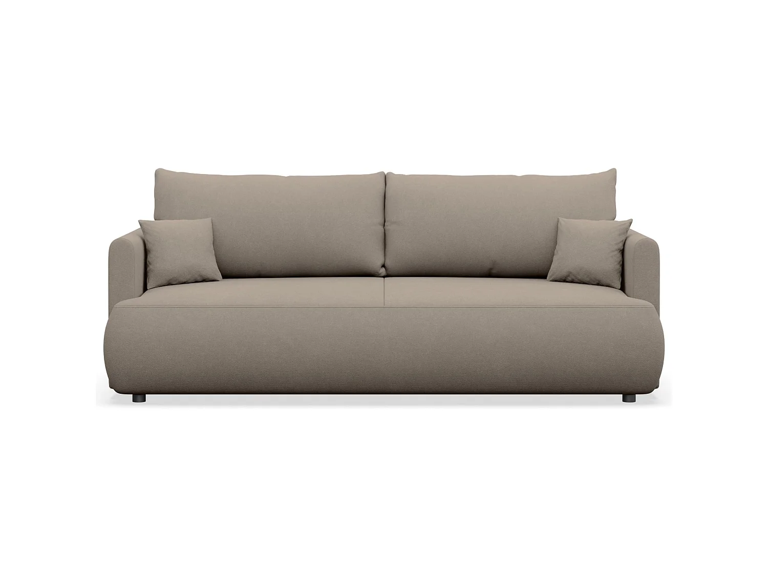3-Sitzer Schlafsofa mit Bettkasten, Chenille Easy-Clean, graubeige - OVO MINI